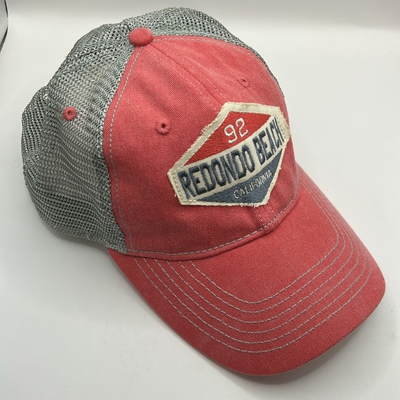 Redondo Beach Salmon/Pink and Gray snap back trucker hat - Picture 3 of 11